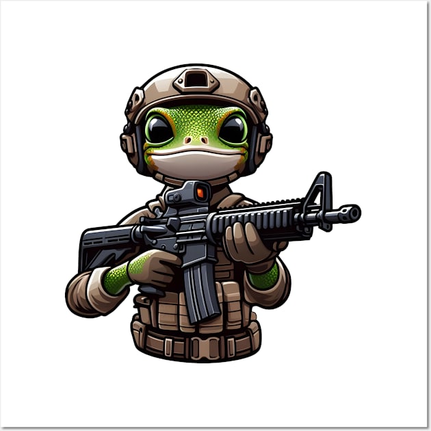 Tactical Gecko Wall Art by Rawlifegraphic